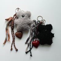 teddy heart key charm