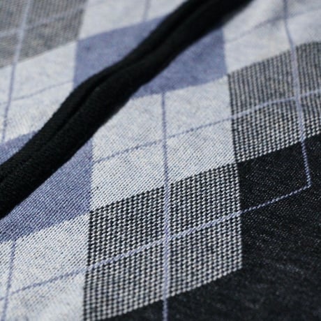 Argyle Full Zip Knit Sweater