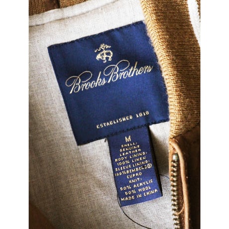 Brooks Brothers Camel Suede Varsity Jacket