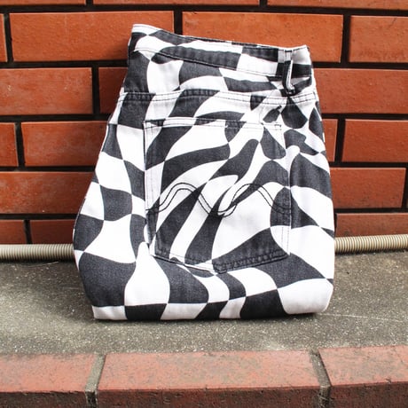 Jaded Man x Curly Fry Checker Flag Denim Pant