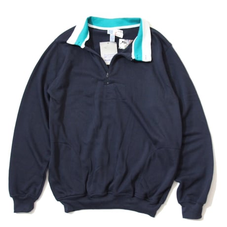 1/4 Zip Stand Collar Sweat Shirt 〈Dead Stock〉