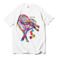 Andrew Carson Art Tennis Balls & Rackets Tee