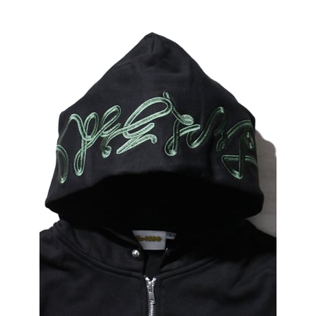 Stockroom OG Wear "PP¥ Font Green Embroidered Zip Hoodie"