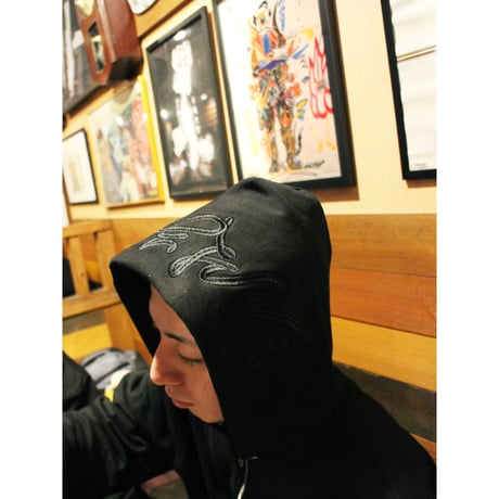Stockroom OG Wear "PP¥ Font Black Embroidered Zip Hoodie"