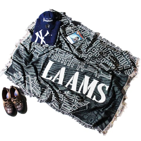 LAAMS Woodgrain Map Woven Blanket