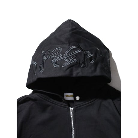 Stockroom OG Wear "PP¥ Font Black Embroidered Zip Hoodie"
