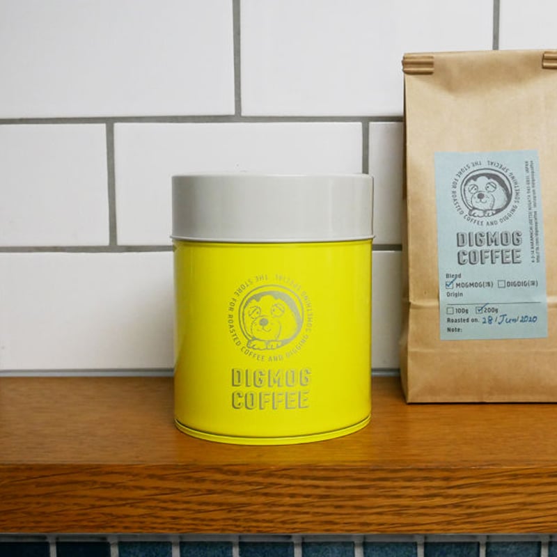 DIGMOG COFFEE コーヒー缶（蓋ライトグレー／ボディ黄色） | ichio otsu