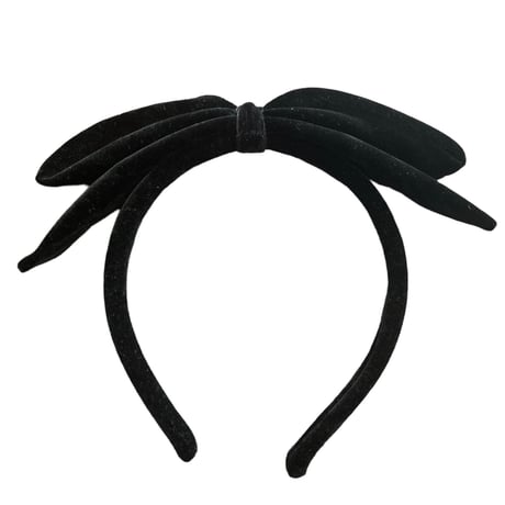 Bow Headband---Black Velvet ‘2” 細