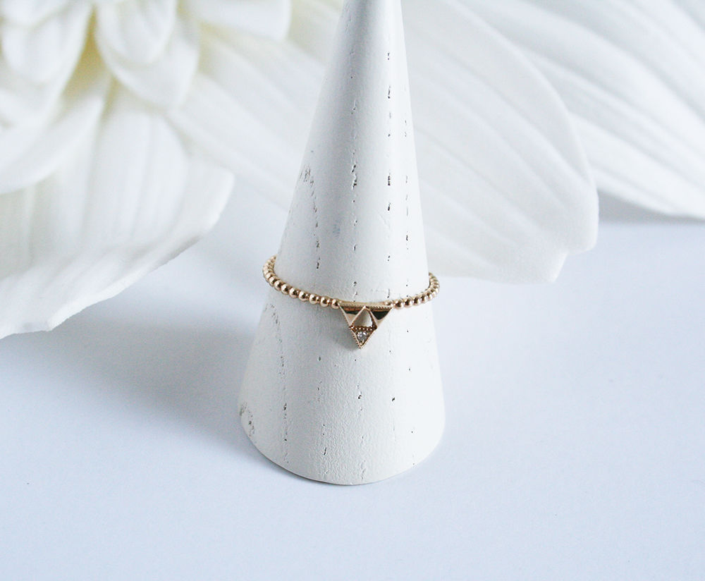 K10YGダイヤリング【SANKAKU MON / 三角文】K10YG, Diamond Ri