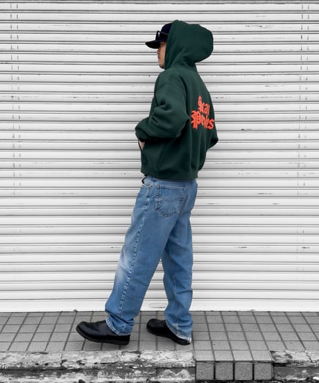 Alpha Logo Box Zip Hoodie / Green