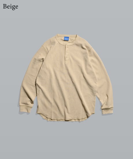 Pigment Henley Neck Thermal Long Sleeve Tee