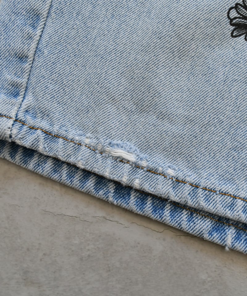 Blossom Cross Levi's 505 Used Remake Denim Shor