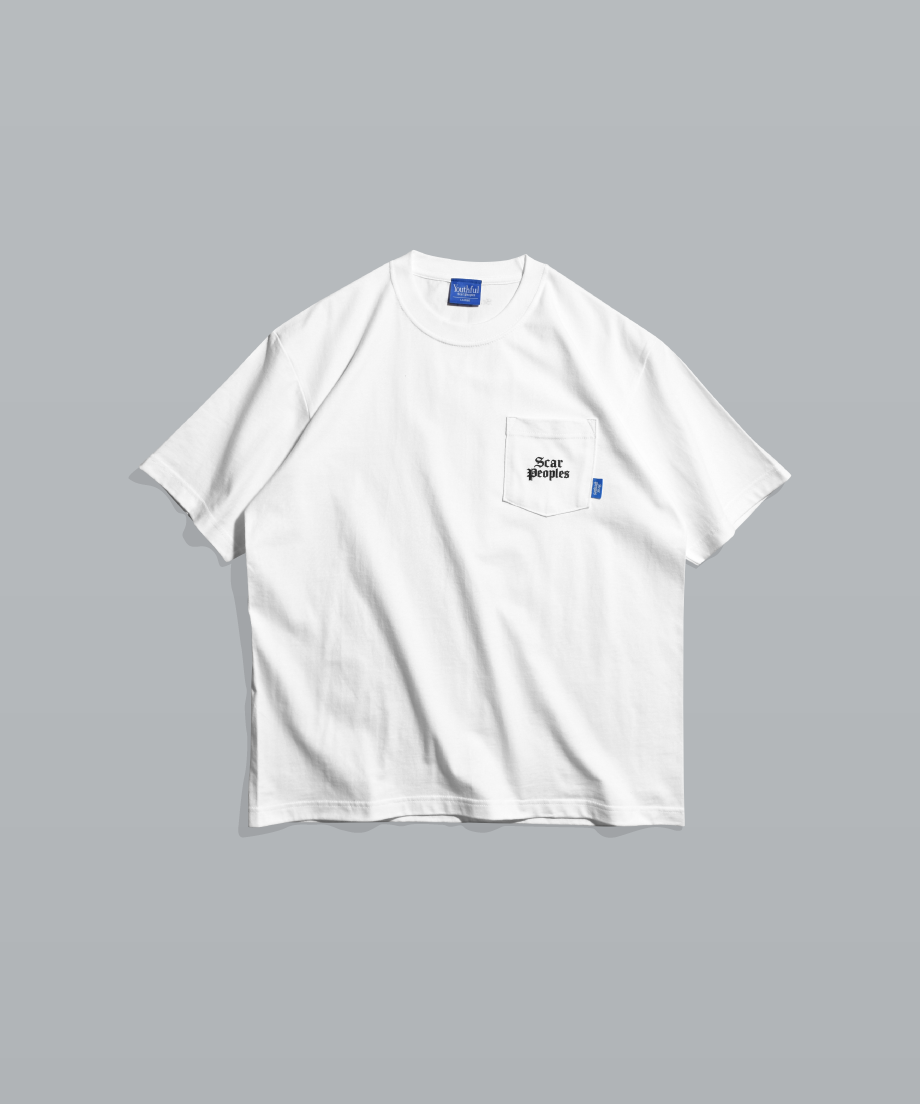 Basic Logo Pocket Tee / White | Youthful Scar P