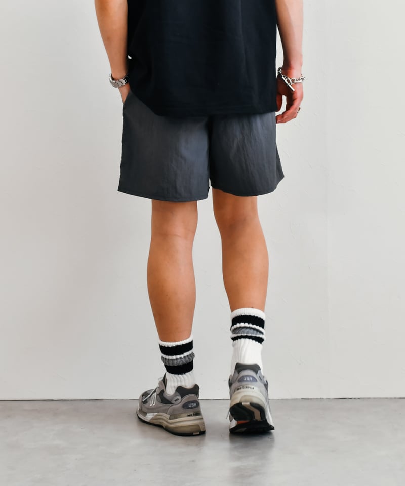 Hype Logo Nylon Shorts / Charcoal | Youthful Sc