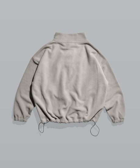 Basic Logo Fleece Half Button Pullover / Grey