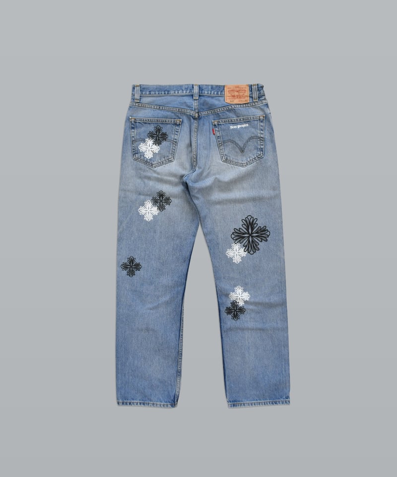 Levi’s デニム リメイク Blossom Cross Levi's 505 Used Remake Denim Pant