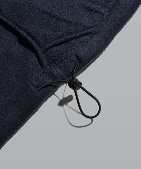 Basic Logo Fleece Half Button Pullover / Navy
