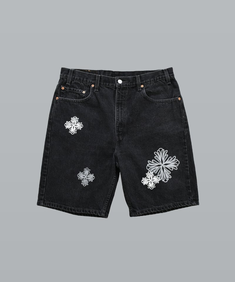 Blossom Cross Levi's 505 Used Remake Denim Shor Blossom Cross Levi's 505 Used Remake Denim Shor