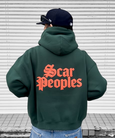 Alpha Logo Box Zip Hoodie / Green