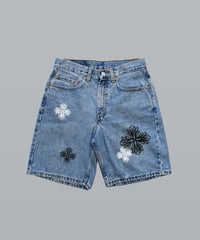 Blossom Cross Levi's 550 Used Remake Denim Short Pants W78 / LS142