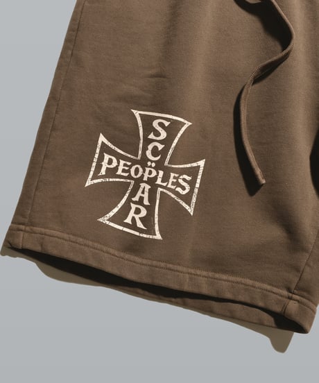 Vintage Cross Fade Sweat Shorts / Fade Brown