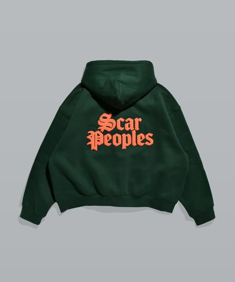 Alpha Logo Box Zip Hoodie / Green