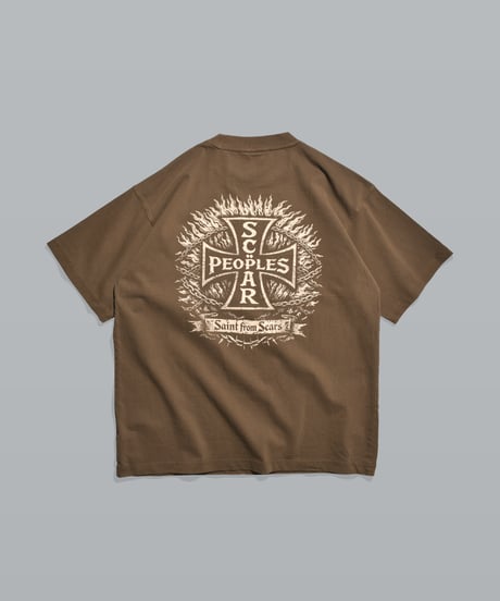 Vintage Cross Fade Tee / Fade Brown