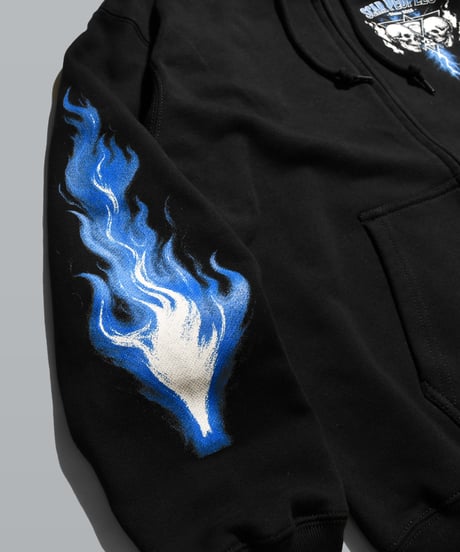 Skull Flame Zip Hoodie