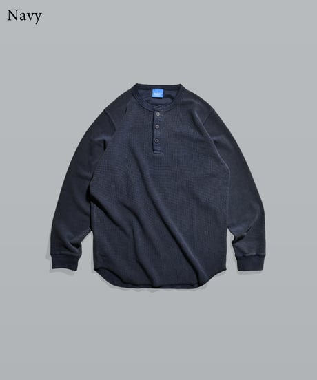 Pigment Henley Neck Thermal Long Sleeve Tee