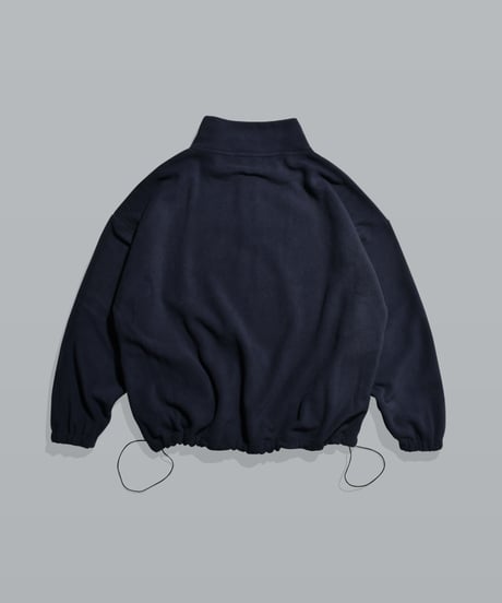 Basic Logo Fleece Half Button Pullover / Navy