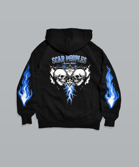 Skull Flame Zip Hoodie