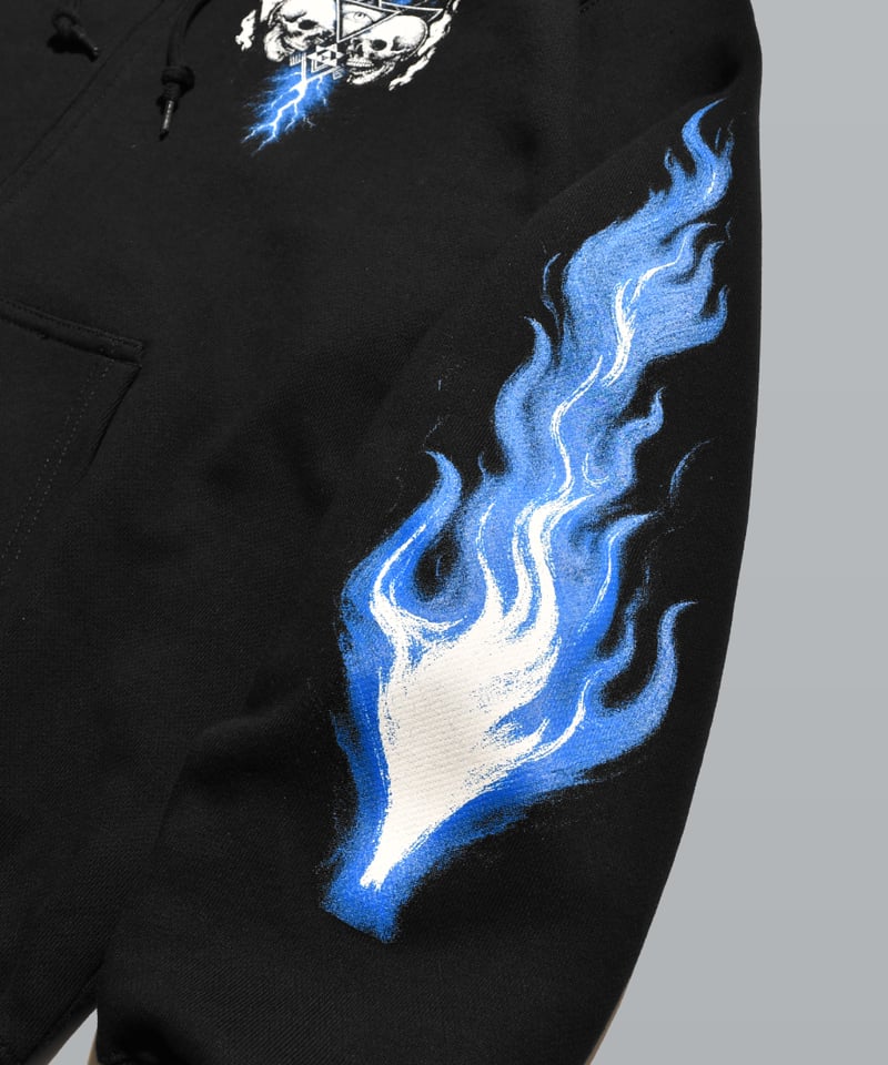 Skull Flame Zip Hoodie | Youthful Scar Peoples