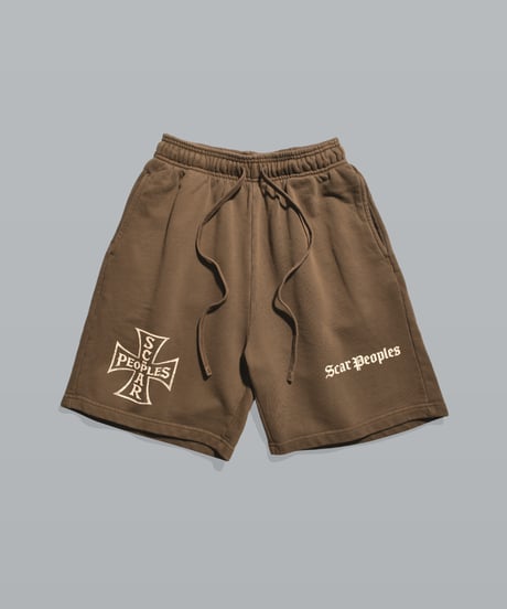 Vintage Cross Fade Sweat Shorts / Fade Brown