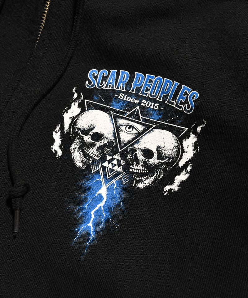 Skull Flame Zip Hoodie | Youthful Scar Peoples