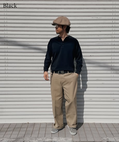 Pigment Henley Neck Thermal Long Sleeve Tee