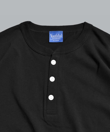 Henley neck Tee / Vintage Black