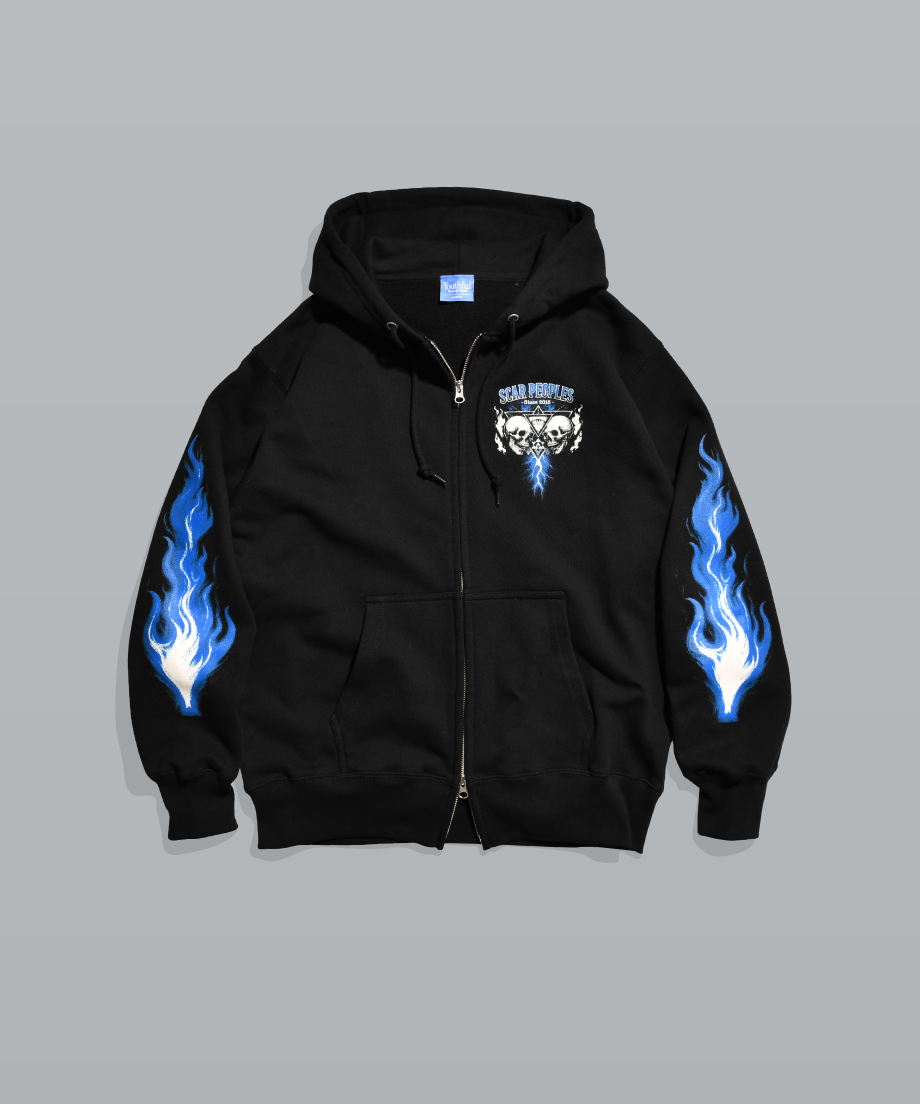 トップス GLAD NEWS Skull Fur Zip Hoodie GLAD NEWS グレイドニュース ジャパン ロック パンク スカル ドクロ