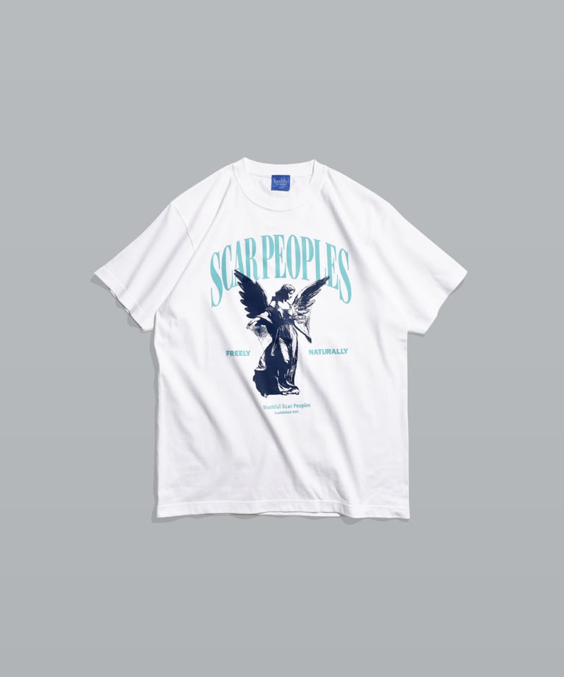 Maria Wings Tee / White × Blue | Youthful Scar