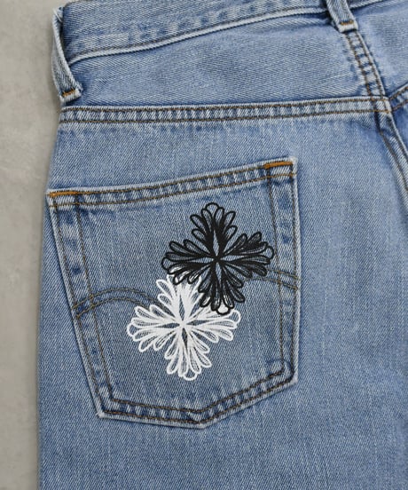 Blossom Cross Levi's 505 Used Remake Denim Pants W76 L82 / LS132