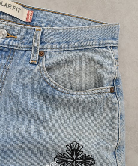 Blossom Cross Levi's 505 Used Remake Denim Pants W86 L81 / LS128
