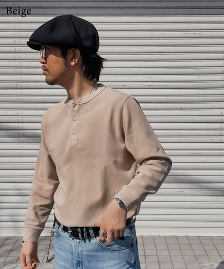 Pigment Henley Neck Thermal Long Sleeve Tee