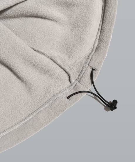 Basic Logo Fleece Half Button Pullover / Grey