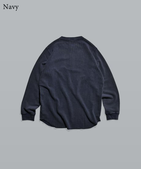 Pigment Henley Neck Thermal Long Sleeve Tee
