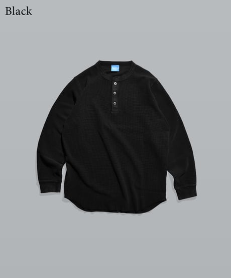 Pigment Henley Neck Thermal Long Sleeve Tee