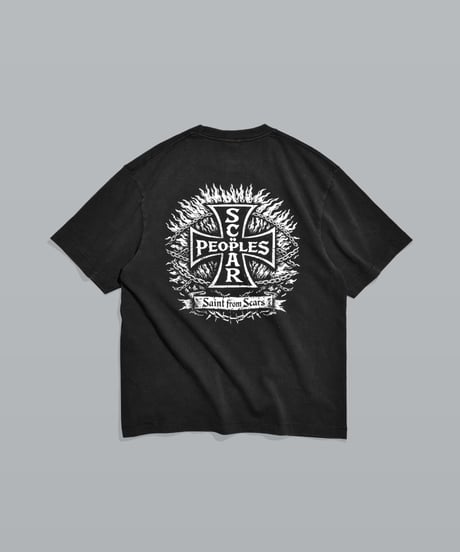 Vintage Cross Fade Tee / Fade Black