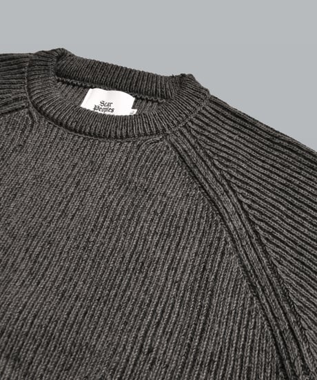 Basic Label Crew Neck Knit / Dark Grey