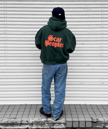 Alpha Logo Box Zip Hoodie / Green