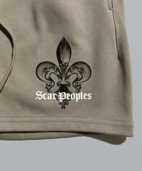 Fleur de lys Premium Sweat Shorts /  Camel