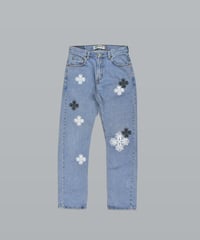 Blossom Cross Levi's 505 Used Remake Denim Pants W76 L82 / LS132