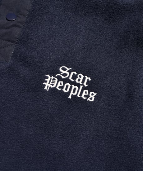 Basic Logo Fleece Half Button Pullover / Navy
